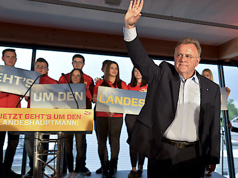 Hans Niessl beim Wahlkampffinale der SPÖ