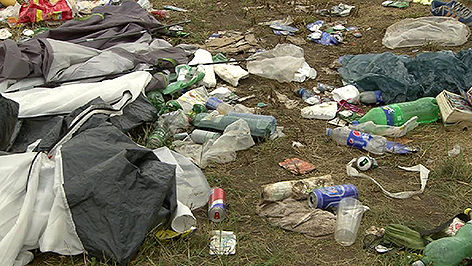Müll auf dem Nova-Rock-Gelände