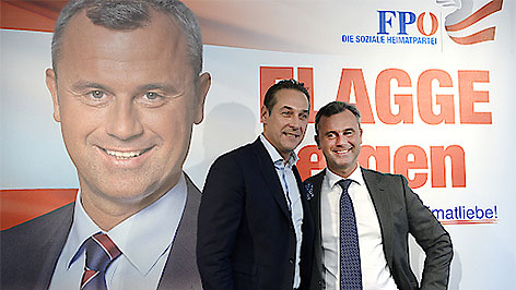 FPÖ-Präsidentschaftskandidat Norbert Hofer und Parteichef Heinz Christian Strache