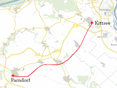 Bahnstrecke Karte Parndorf-Kittsee