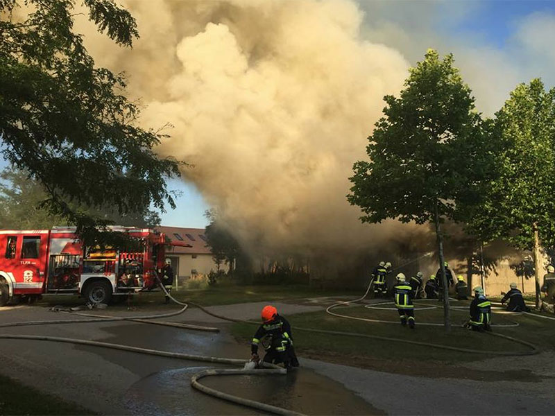 Brand einer Lagerhalle in Andau