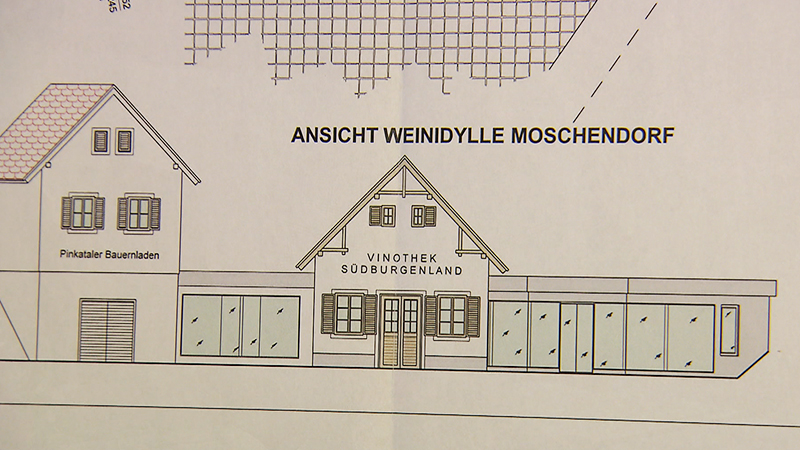 Plan für Servicecenter im Weinmuseum Moschendorf