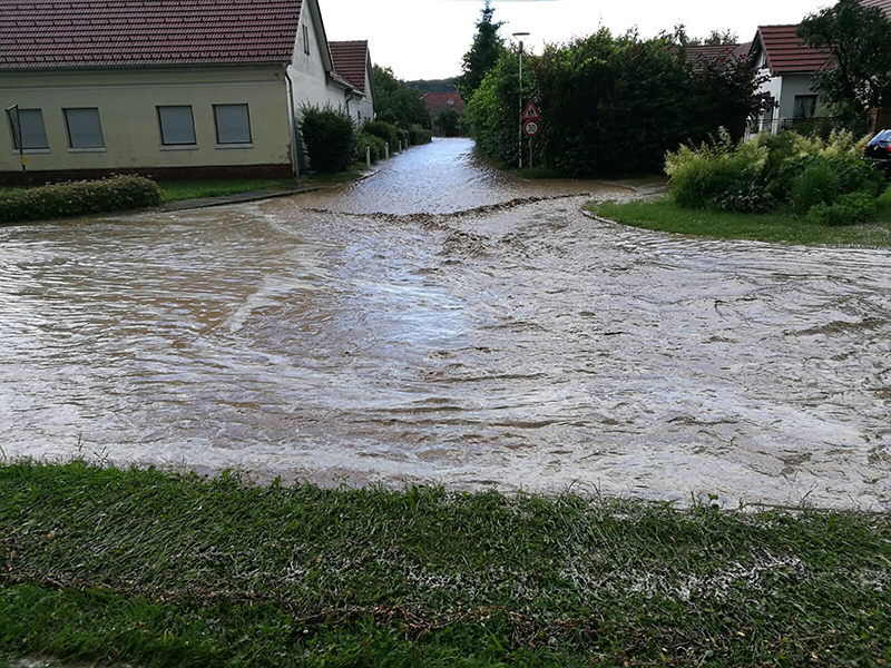 Überschwemmung in Mogersdorf