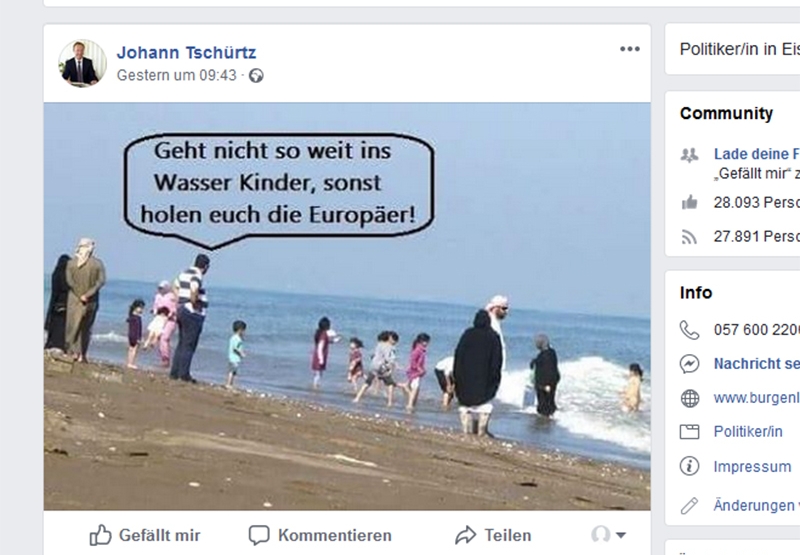 Umstrittenes Facebook-Posting von Tschürtz