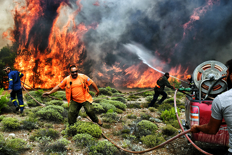verheerende Waldbrände in Griechenland