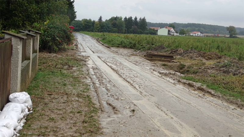 Überschwemmung in Großwarasdorf