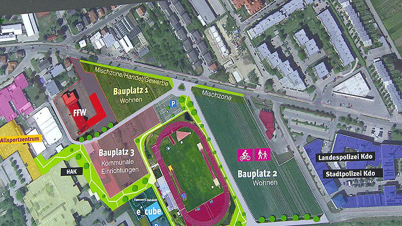 Ein Plan des Sportstättenausbaus in Eisenstadt 
